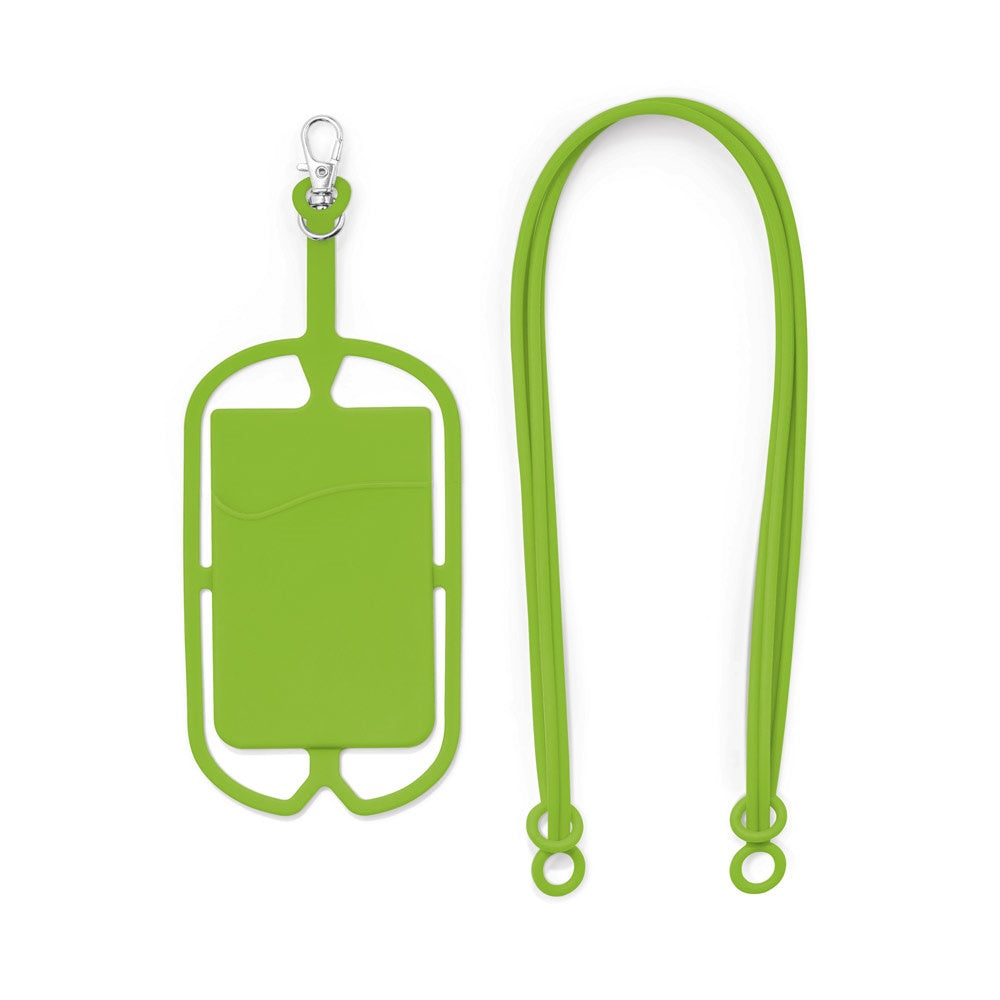 NICOLAUS promotional lanyard in light green (detail view) with custom logo branding