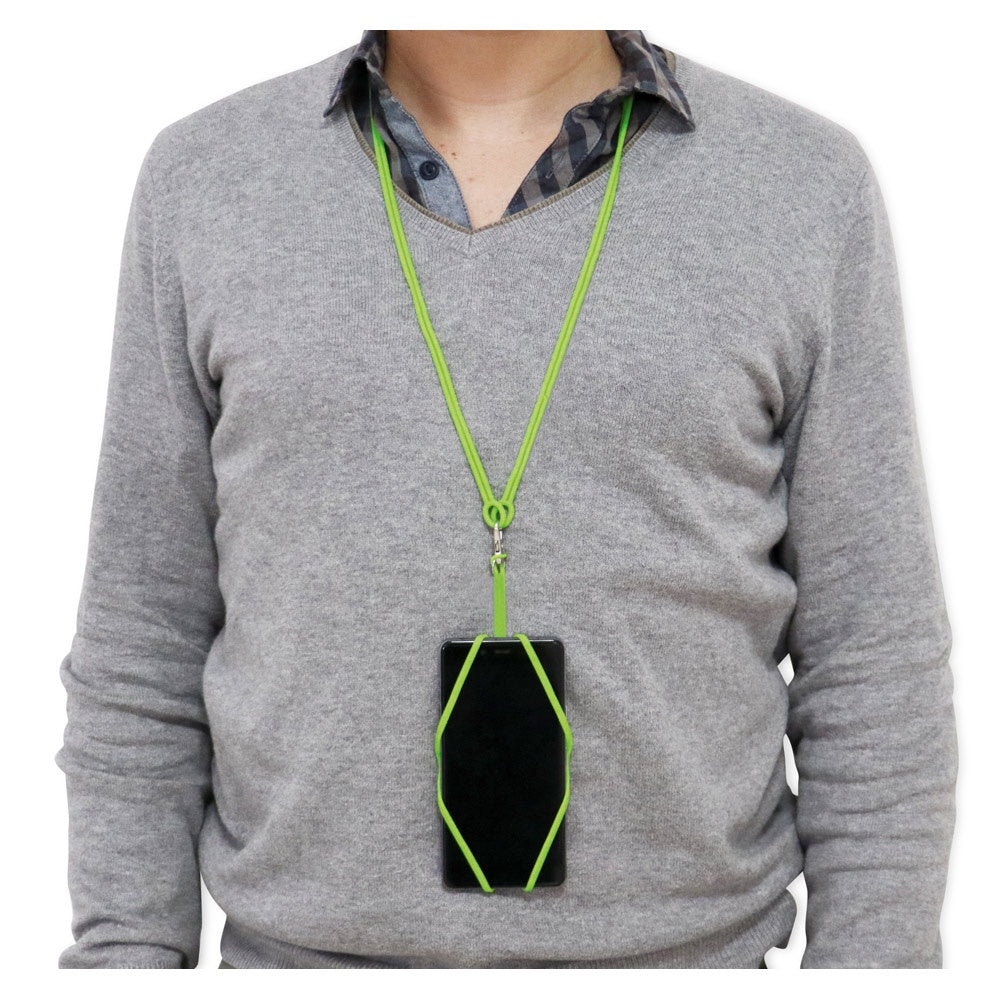 NICOLAUS promotional lanyard in light green (detail view) with custom logo branding