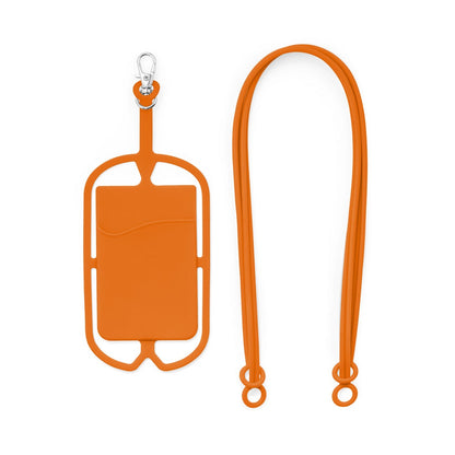NICOLAUS promotional lanyard in orange (detail view) with custom logo branding