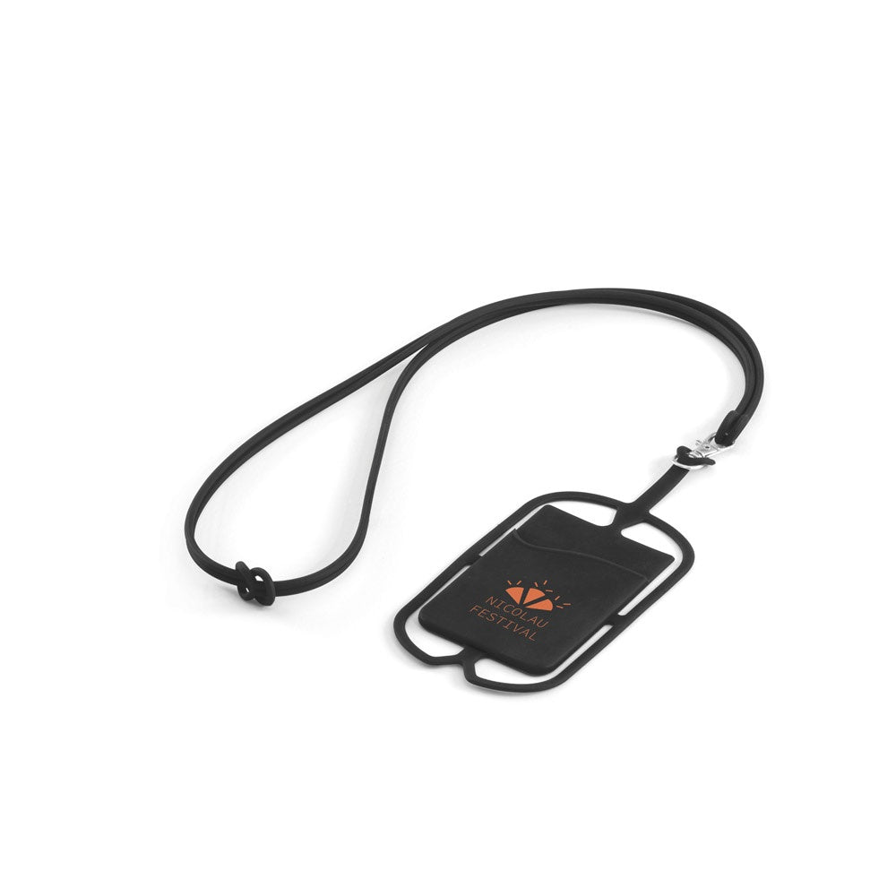 NICOLAUS promotional lanyard (complete set view) with custom logo branding
