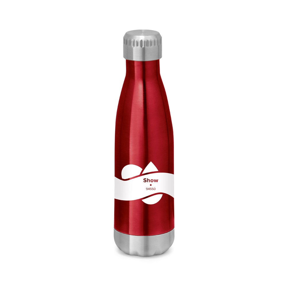 SHOW promotional thermal bottle in red with custom logo branding