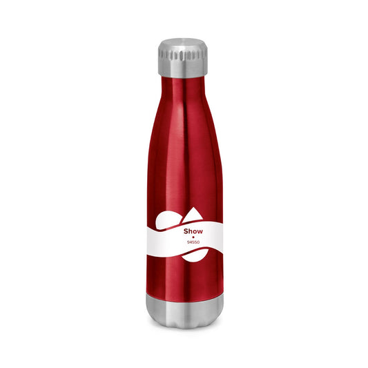 SHOW promotional thermal bottle in red with custom logo branding