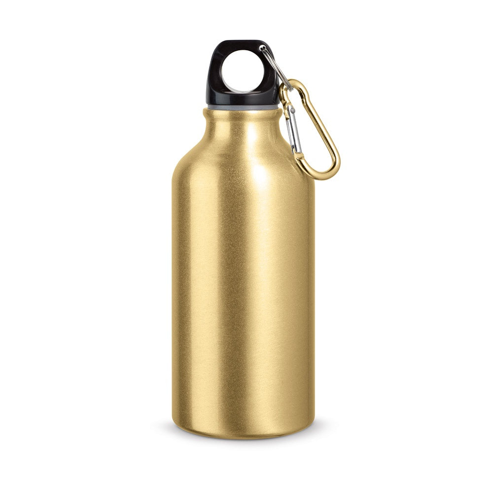 LANDSCAPE S promotional bottle in satin gold with custom logo branding