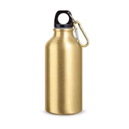 LANDSCAPE S promotional bottle in satin gold with custom logo branding