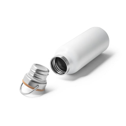 RAGNAR promotional thermal bottle in white (detail view) with custom logo branding