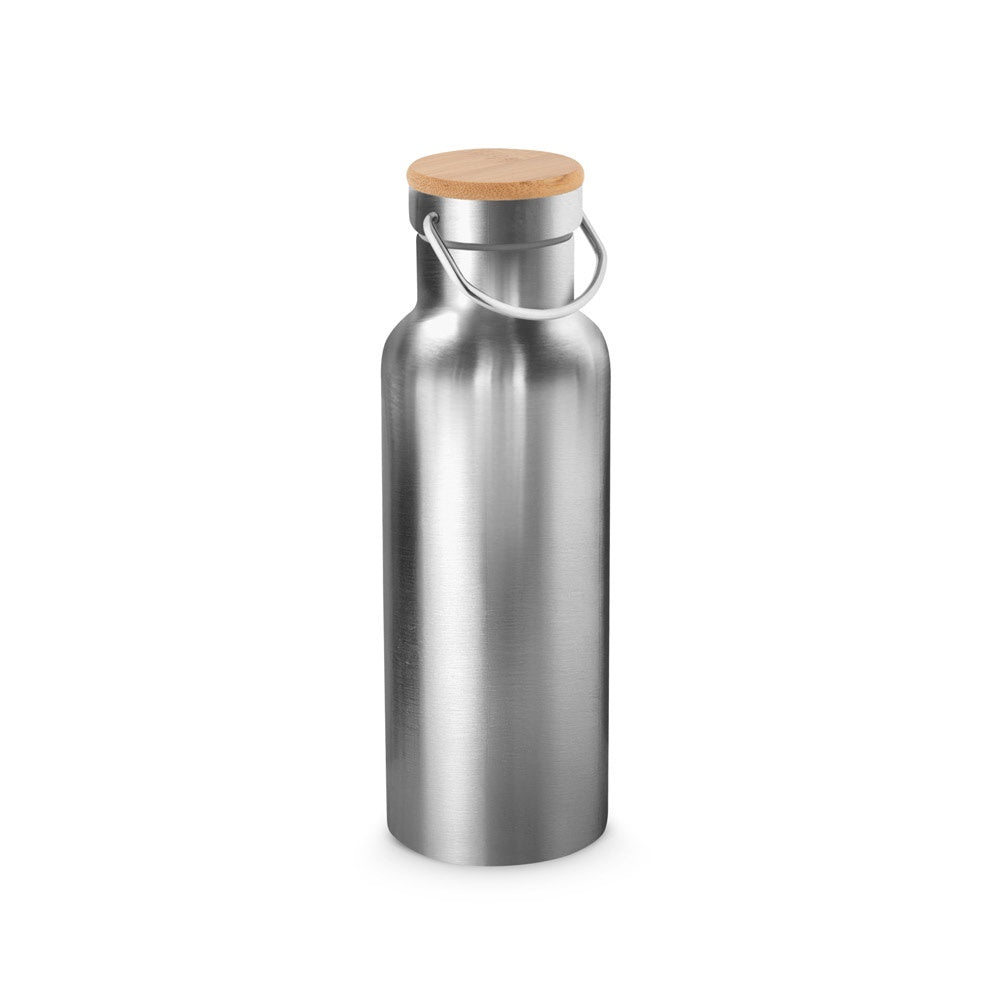 RAGNAR promotional thermal bottle in satin silver with custom logo branding