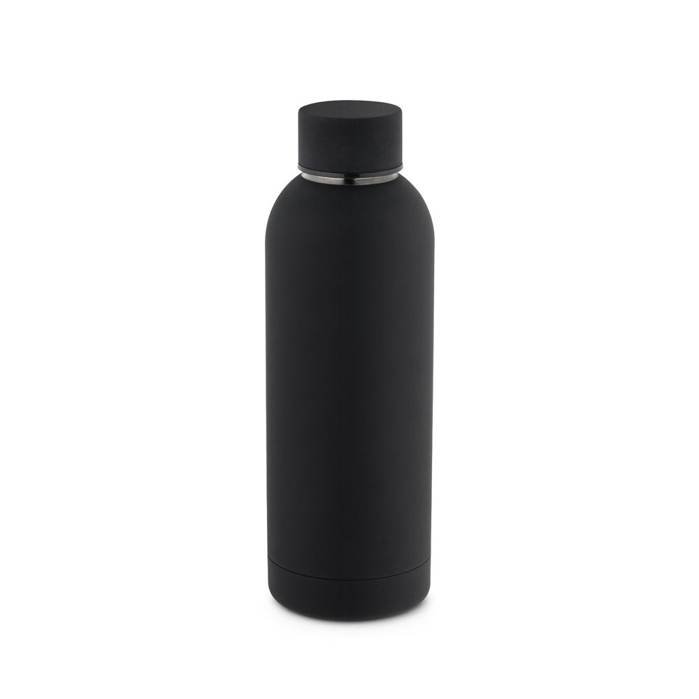 ODIN promotional thermal bottle in black with custom logo branding