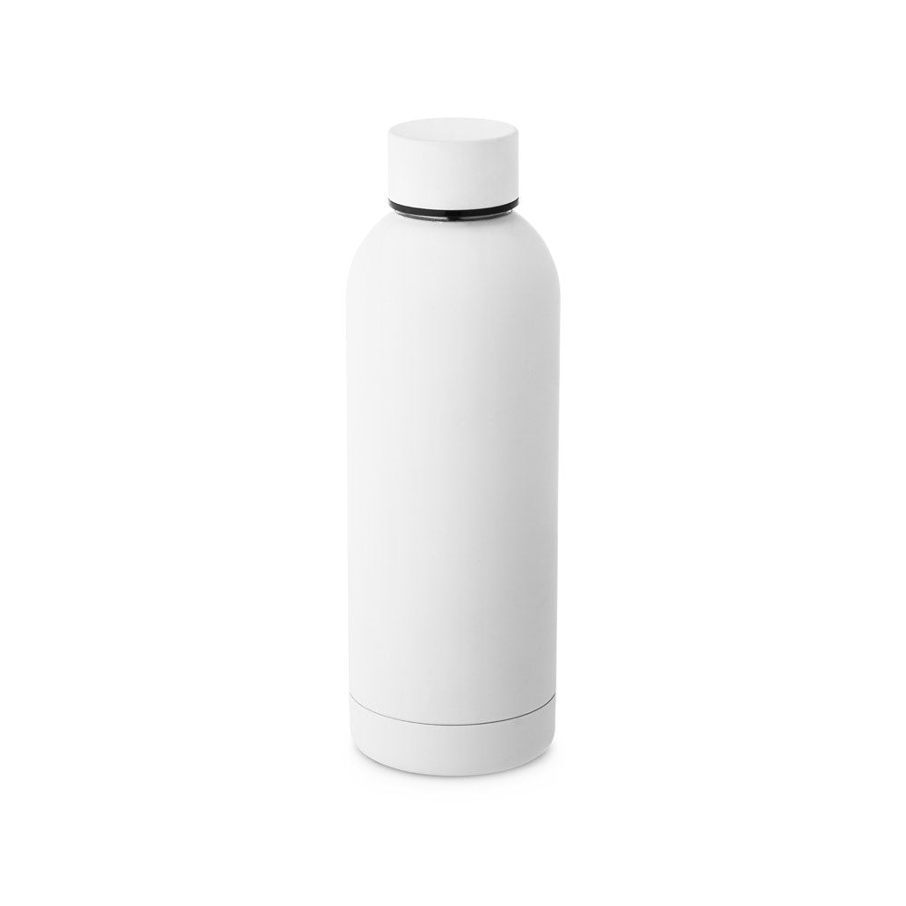 ODIN promotional thermal bottle in white with custom logo branding