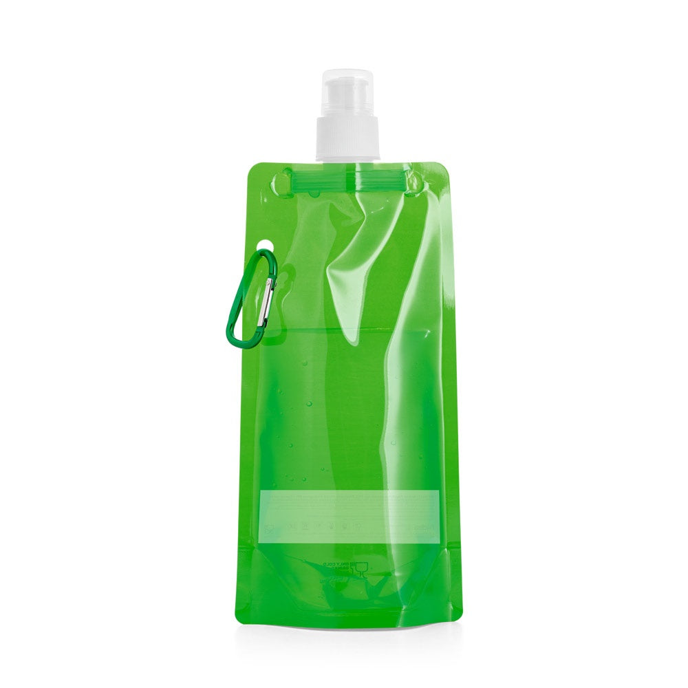 KWILL promotional bottle in green (detail view) with custom logo branding