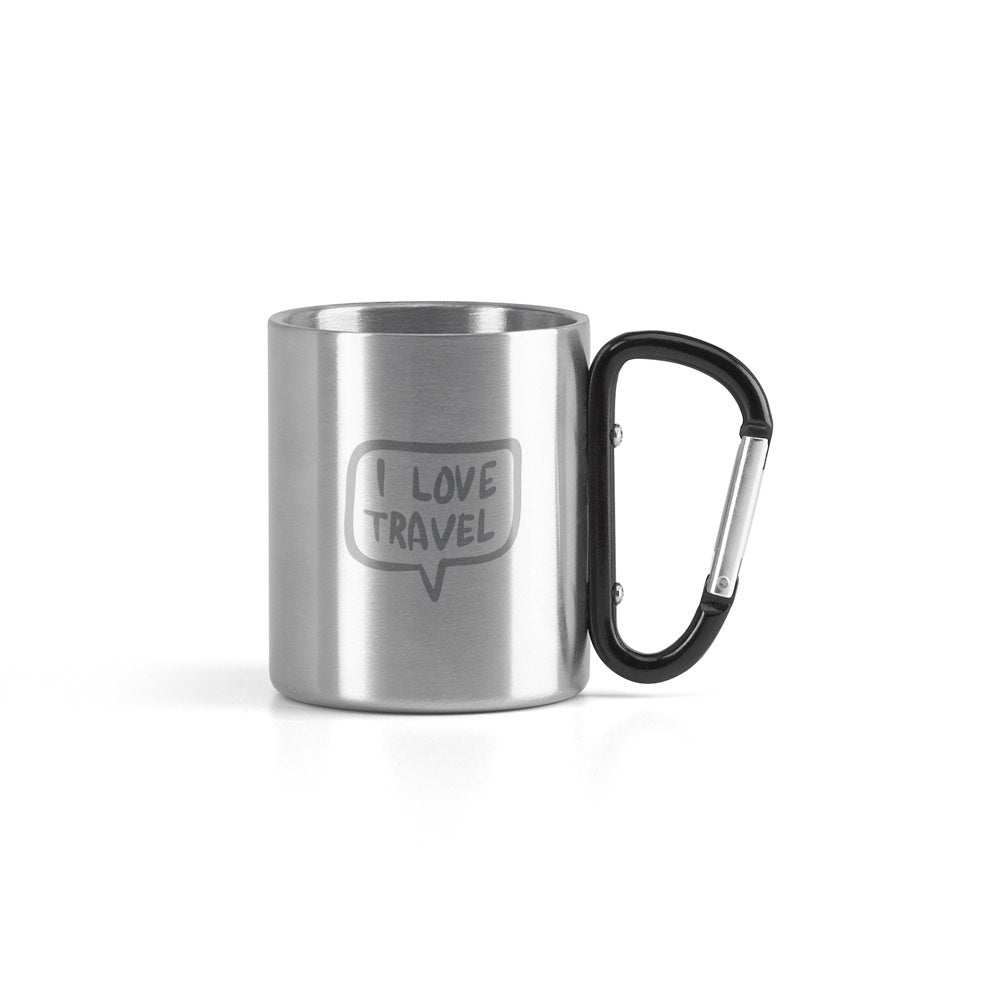 WINGS promotional mug in black with custom logo branding