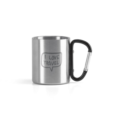 WINGS promotional mug in black with custom logo branding