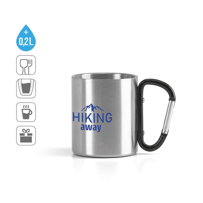 WINGS promotional mug (complete set view) with custom logo branding