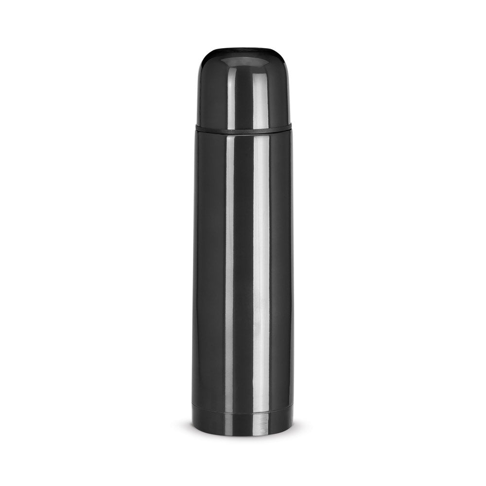 LUKA promotional thermal bottle in black with custom logo branding