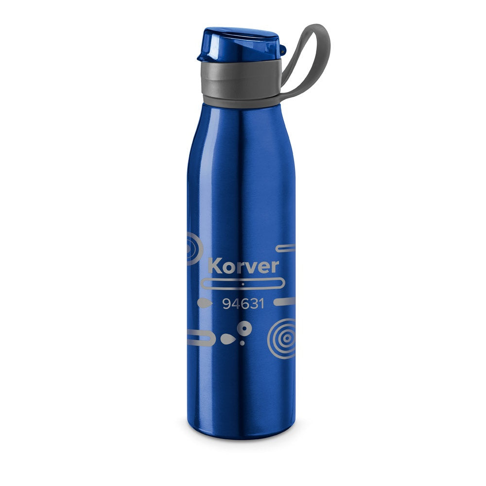 KORVER promotional bottle in royal blue with custom logo branding
