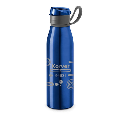 KORVER promotional bottle in royal blue with custom logo branding