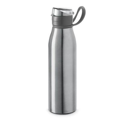 KORVER promotional bottle in satin silver with custom logo branding
