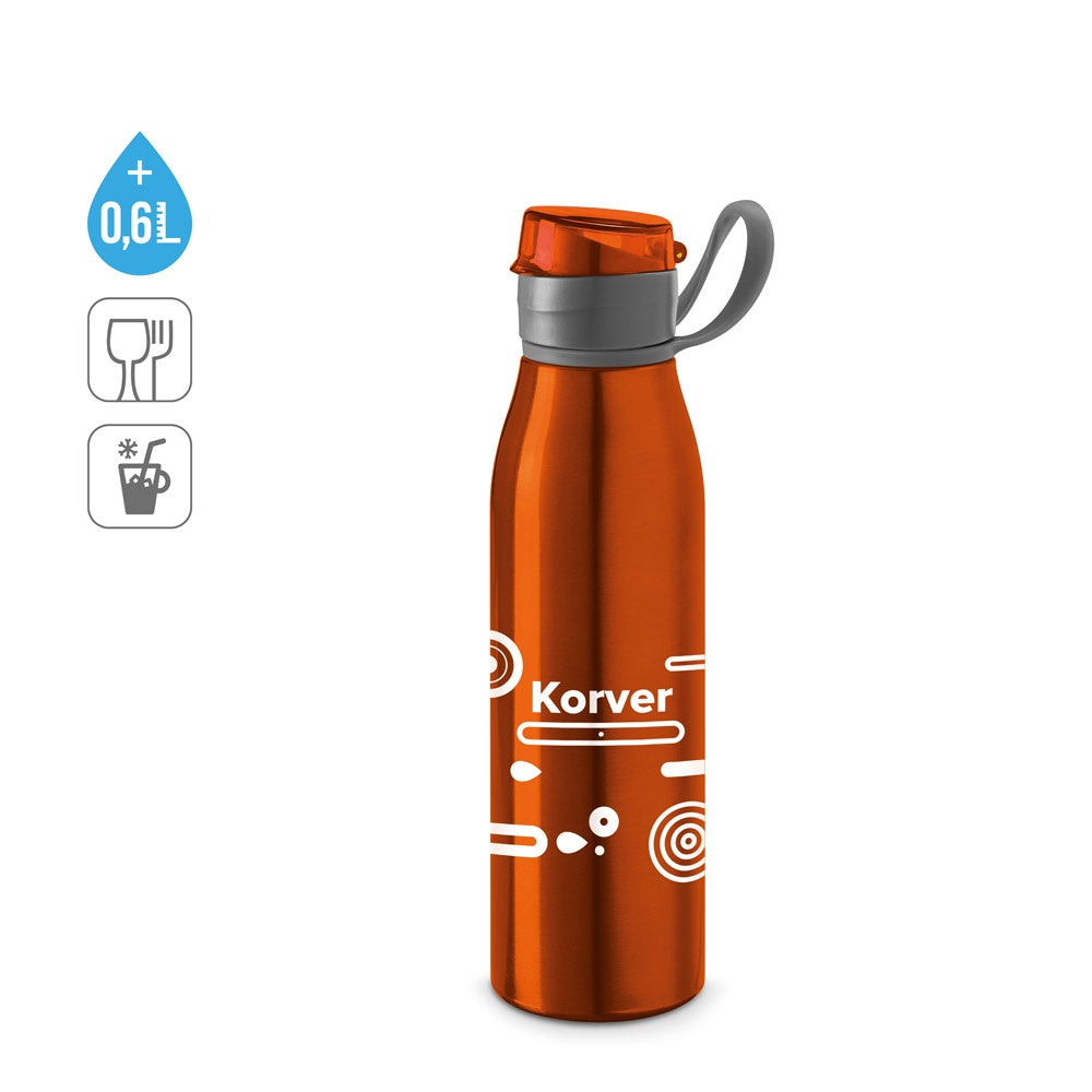 KORVER promotional bottle (complete set view) with custom logo branding