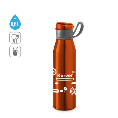 KORVER promotional bottle (complete set view) with custom logo branding