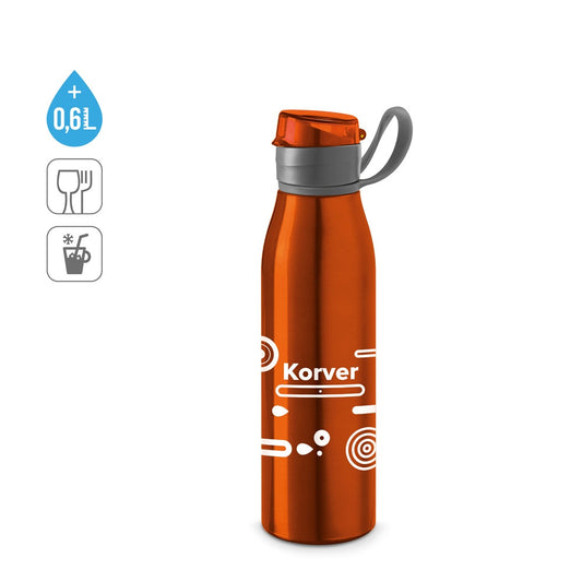 KORVER promotional bottle (complete set view) with custom logo branding