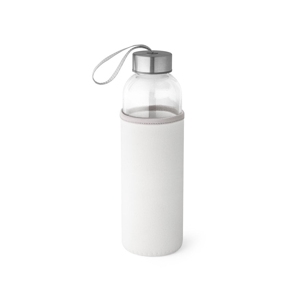 RAISE promotional bottle in white with custom logo branding