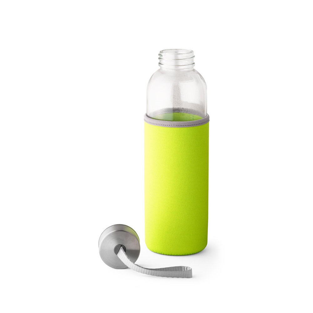 RAISE promotional bottle in light green (detail view) with custom logo branding