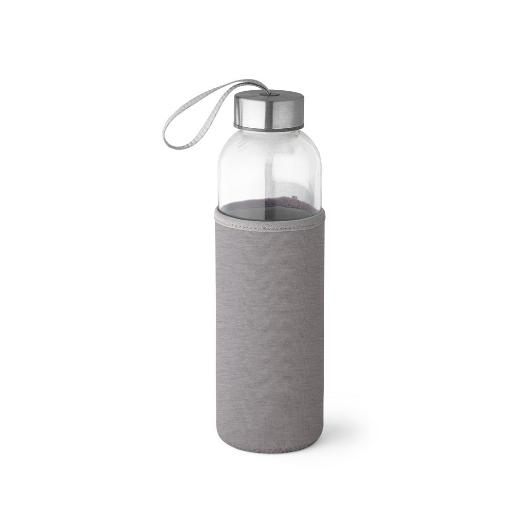 RAISE promotional bottle in light grey with custom logo branding