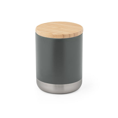 NORRE TUMBLER promotional travel cup in dark grey with custom logo branding