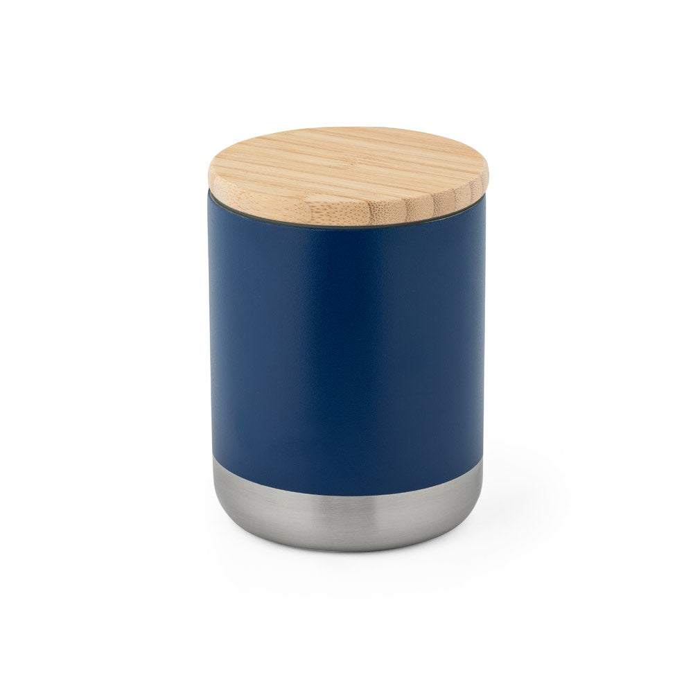NORRE TUMBLER promotional travel cup in navy blue with custom logo branding