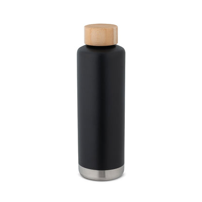 NORRE BOTTLE promotional thermal bottle in black with custom logo branding