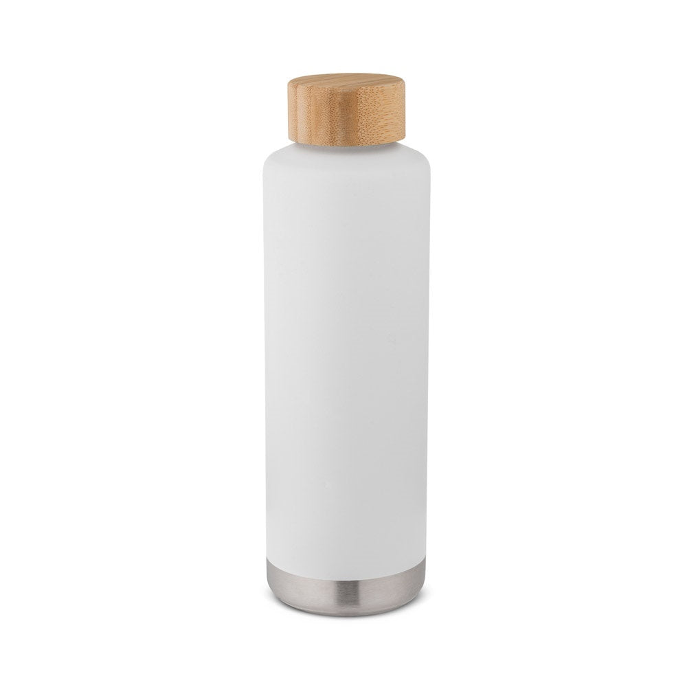 NORRE BOTTLE promotional thermal bottle in white with custom logo branding