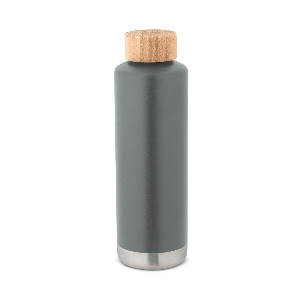NORRE BOTTLE promotional thermal bottle in dark grey with custom logo branding