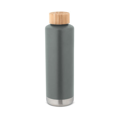 NORRE BOTTLE promotional thermal bottle in dark grey with custom logo branding