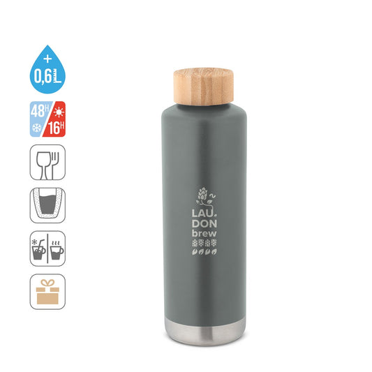 NORRE BOTTLE promotional thermal bottle (complete set view) with custom logo branding