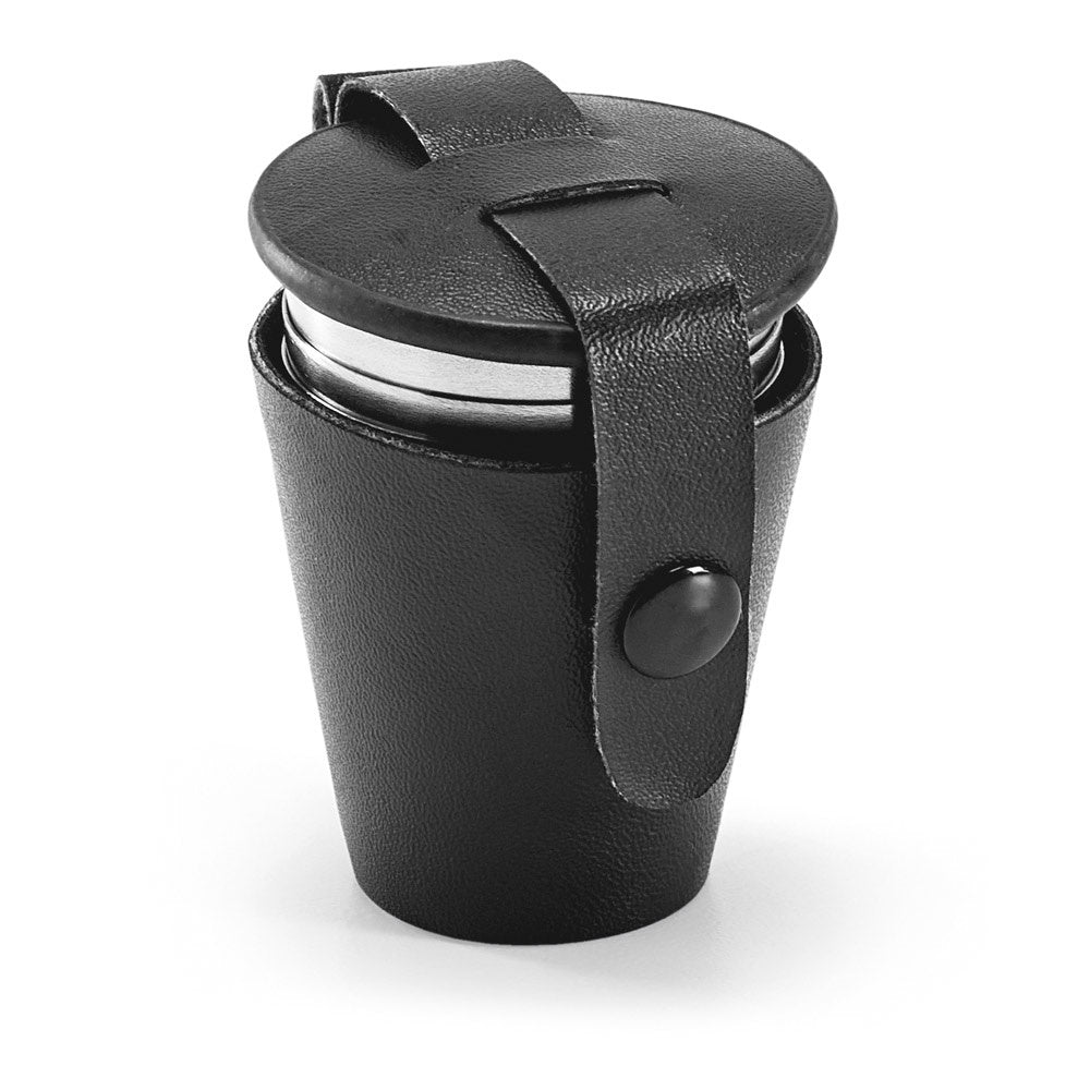 HIMALAYAS promotional travel cup in silver (detail view) with custom logo branding