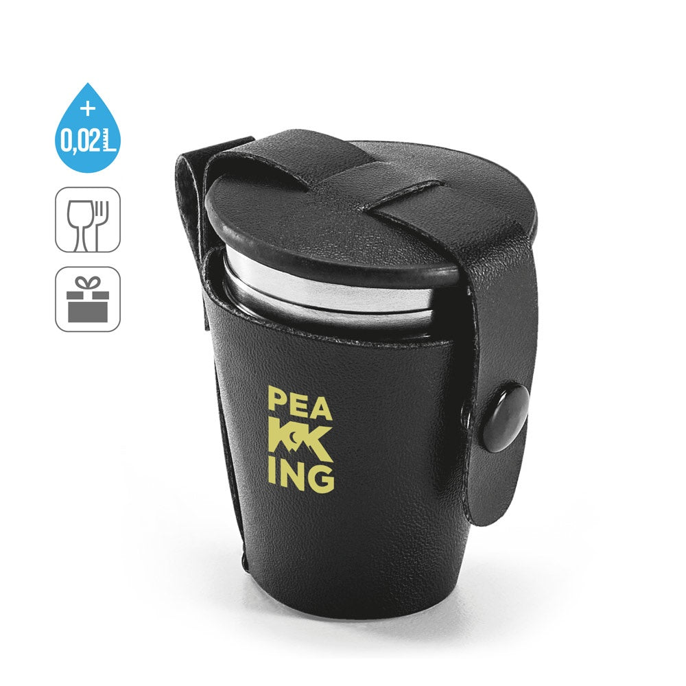 HIMALAYAS promotional travel cup (complete set view) with custom logo branding