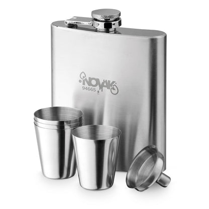 NOVAK promotional bottle in silver with custom logo branding