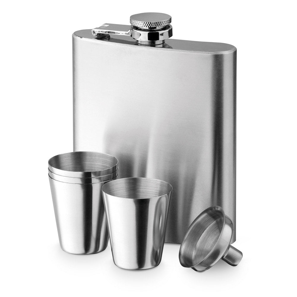 NOVAK promotional bottle in silver with custom logo branding