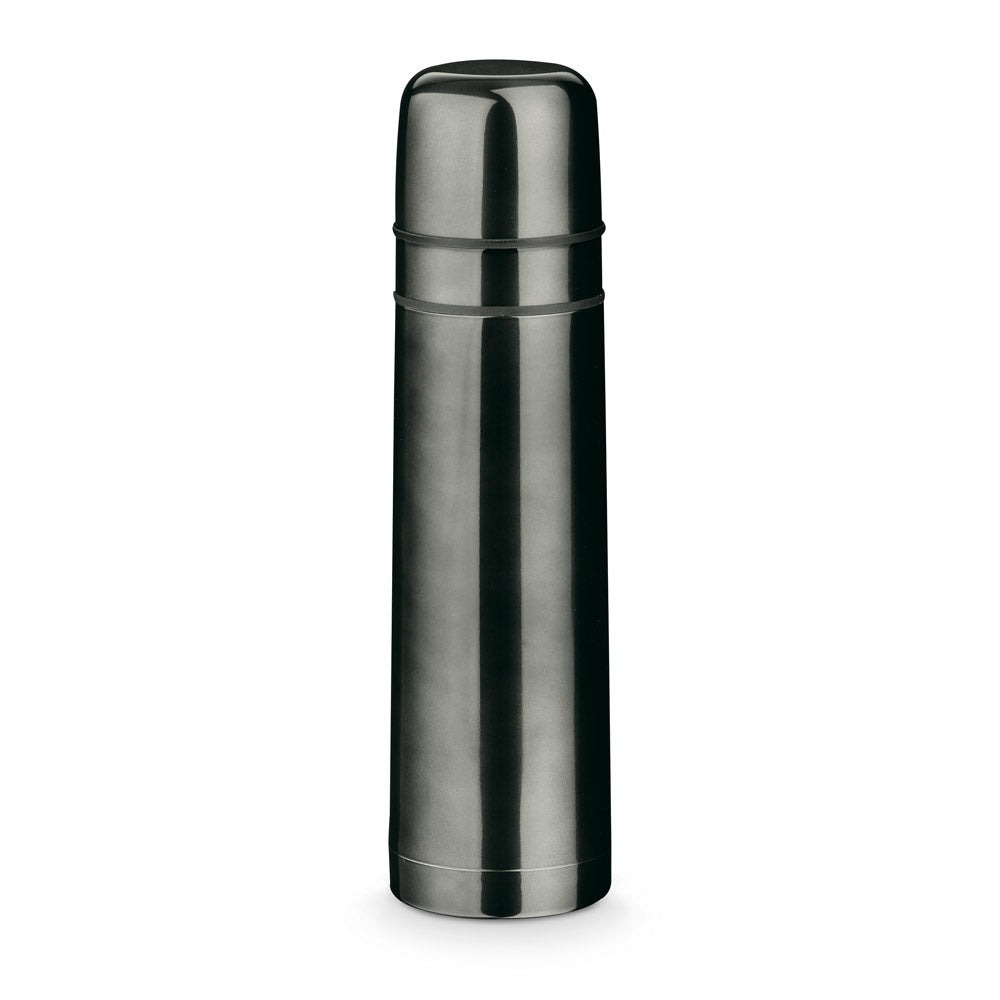 HEAT promotional thermal bottle in gun metal with custom logo branding