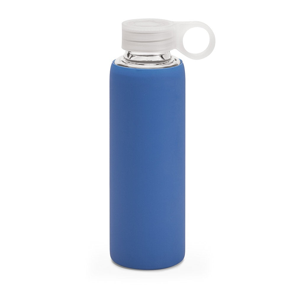 DHABI promotional bottle in blue with custom logo branding