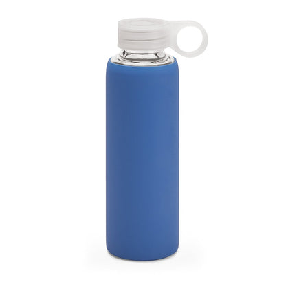 DHABI promotional bottle in blue with custom logo branding