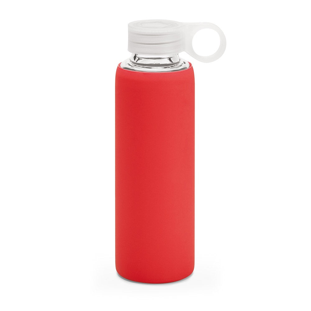 DHABI promotional bottle in red with custom logo branding