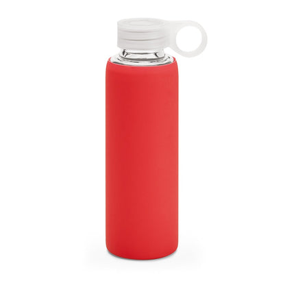 DHABI promotional bottle in red with custom logo branding