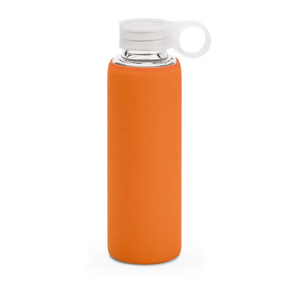 DHABI promotional bottle in orange with custom logo branding