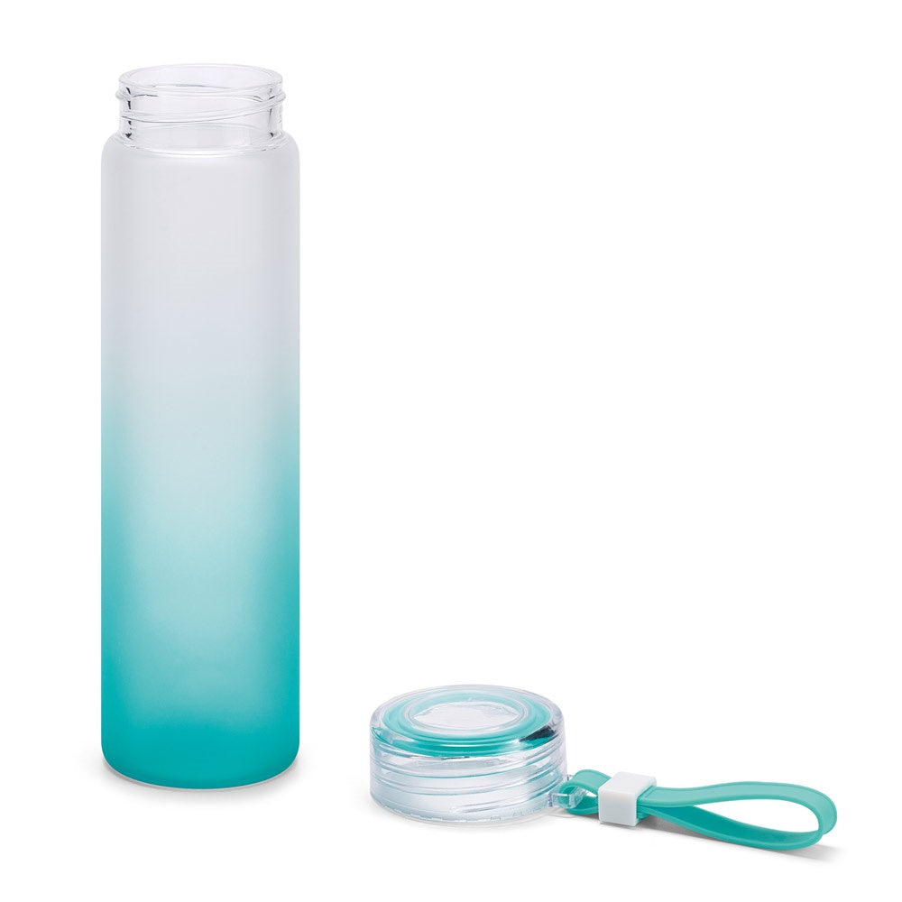 WILLIAMS promotional thermal bottle in turquoise blue (detail view) with custom logo branding