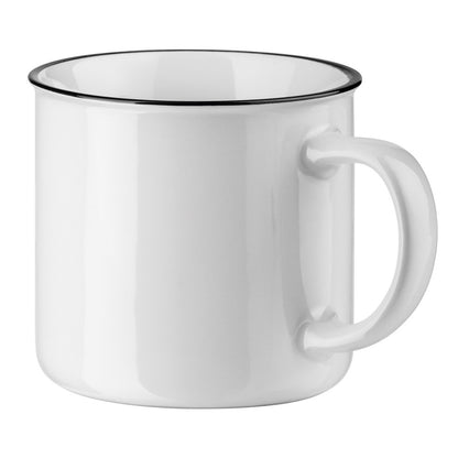 VERNON WHITE promotional mug in white with custom logo branding