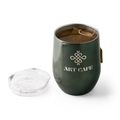 RONDE promotional travel cup in gun metal (detail view) with custom logo branding