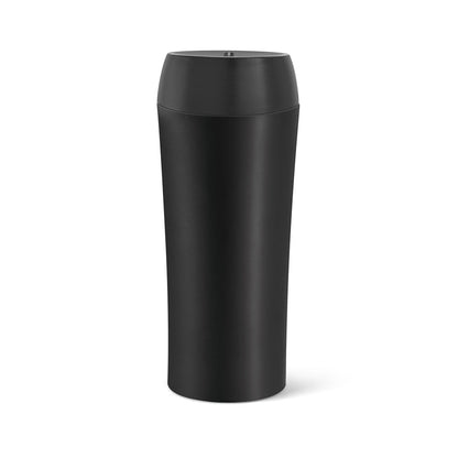 MONARDA promotional travel cup in black with custom logo branding