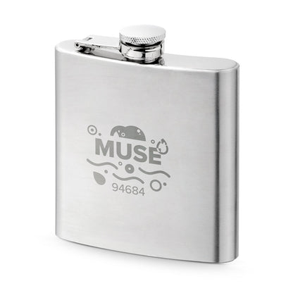 MUSE promotional bottle in silver with custom logo branding