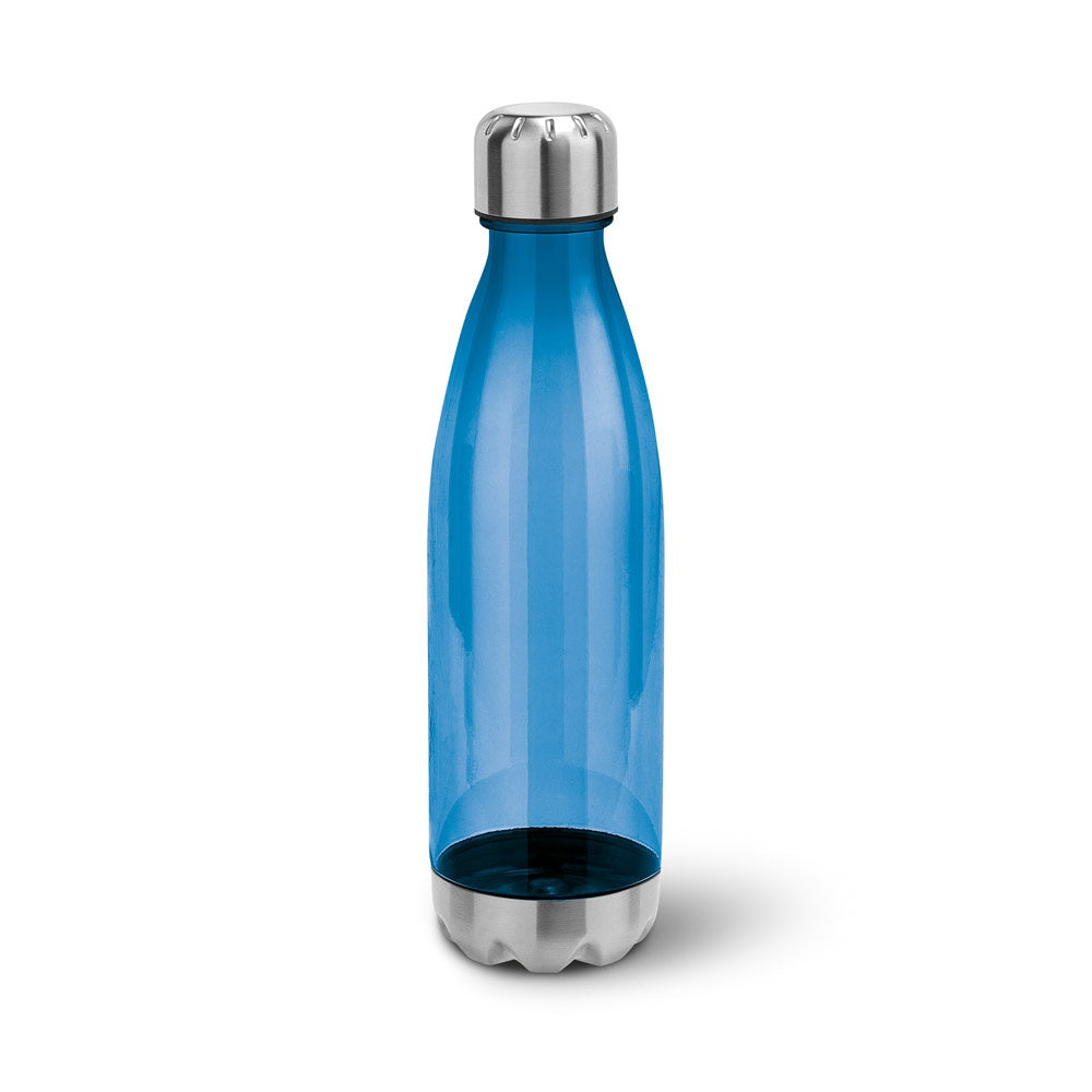 ANCER promotional bottle in blue with custom logo branding