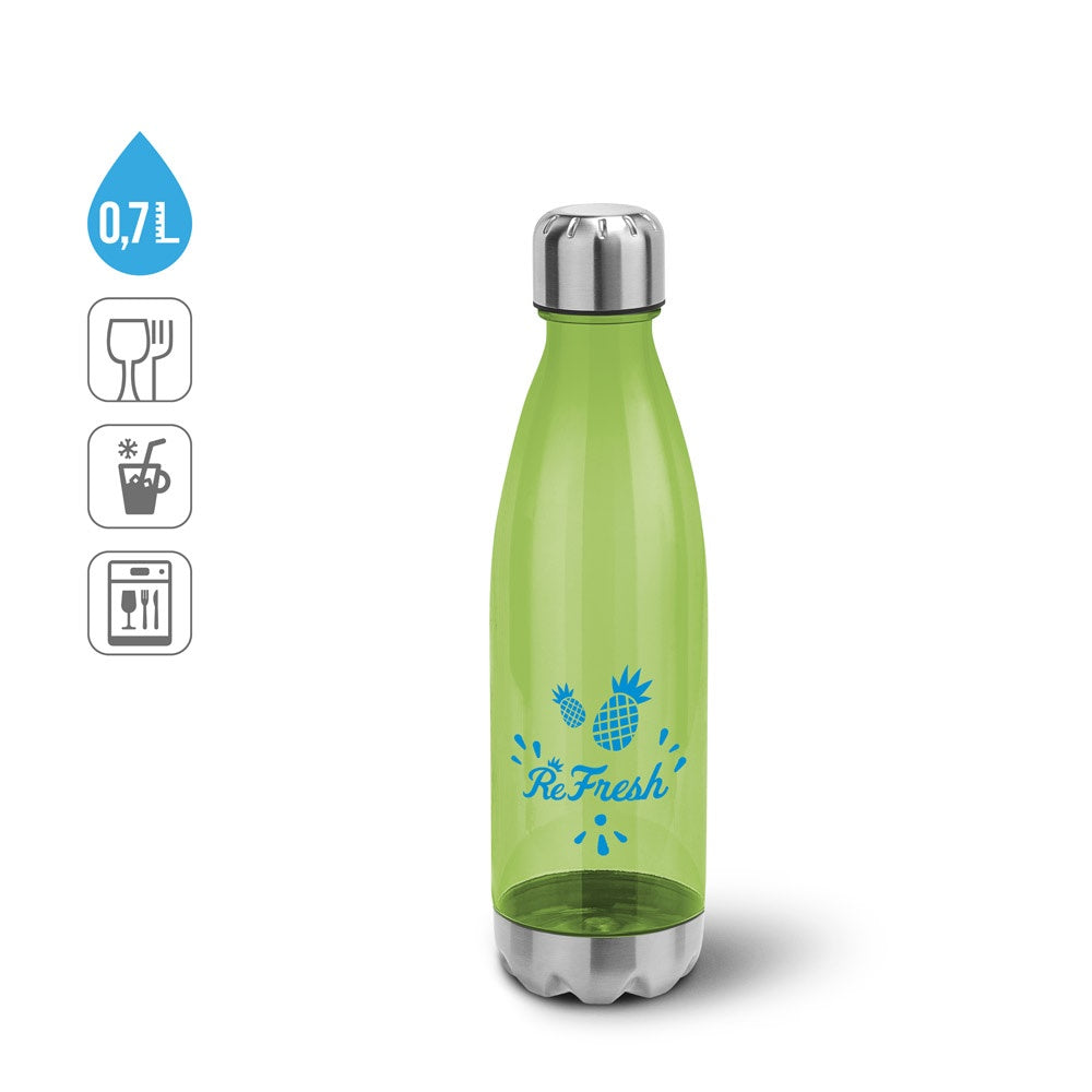 ANCER promotional bottle (complete set view) with custom logo branding